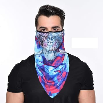 Outdoor Sport 3D Skull Masks Ski Balaclava Dustproof Windbreak Headgear Cycling Scarf Airsoft Motorcycle Face Mask Blue