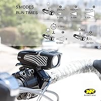 Vista 5 de NiteRider Lumina Micro 850 - Luz delantera para bicicleta, Sabre 80, luz trasera para bicicleta, paquete combinado - LED USB recargable faro