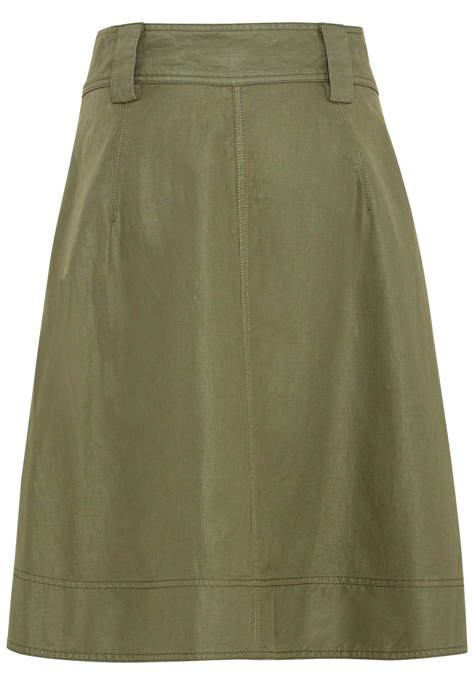 camel active Damen Rock aus leichtem Baumwoll-Leinen Mix