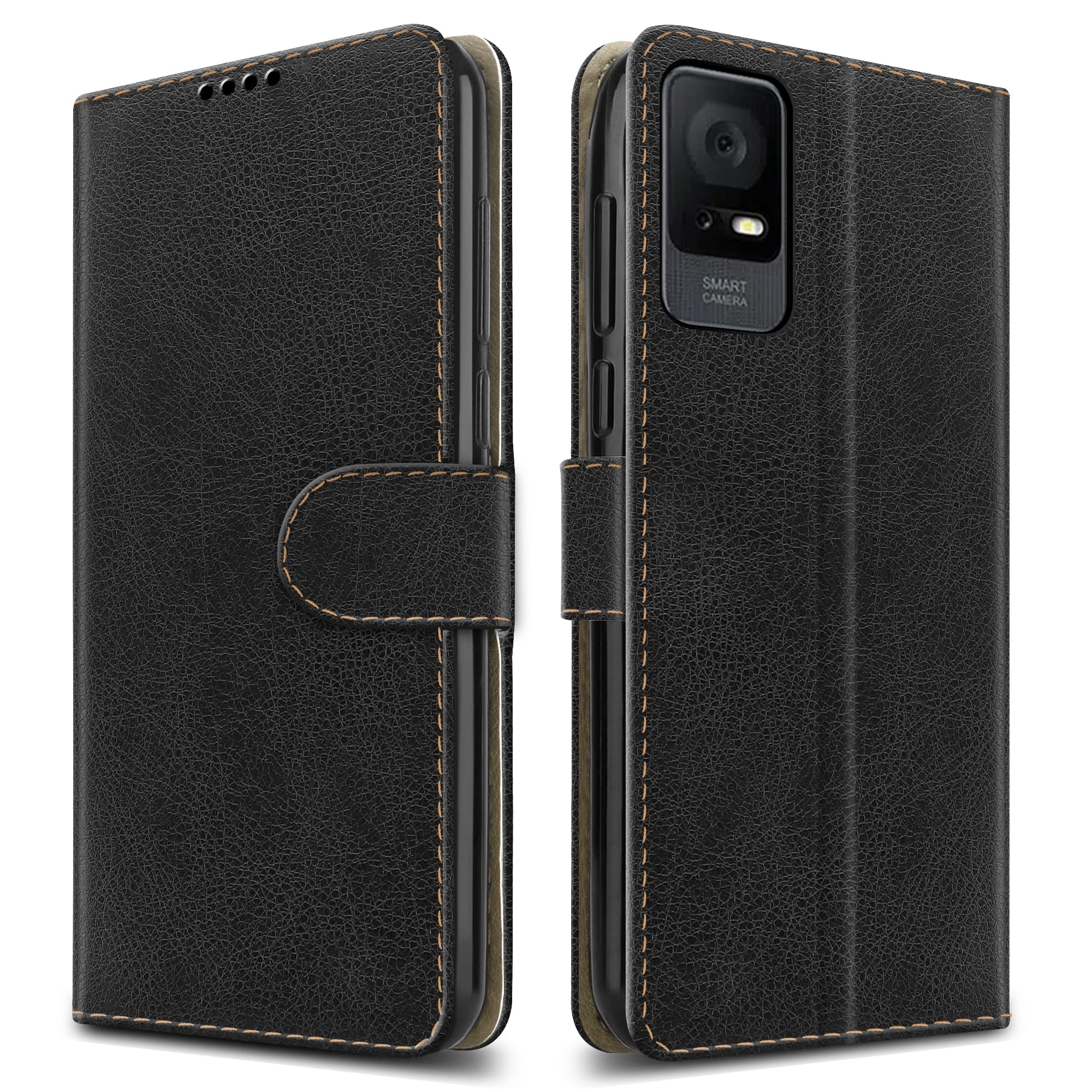 PIXFAB For TCL 405/406 / 408 Leather Phone Case, Magnetic Closure Full Protection Book Folio Design