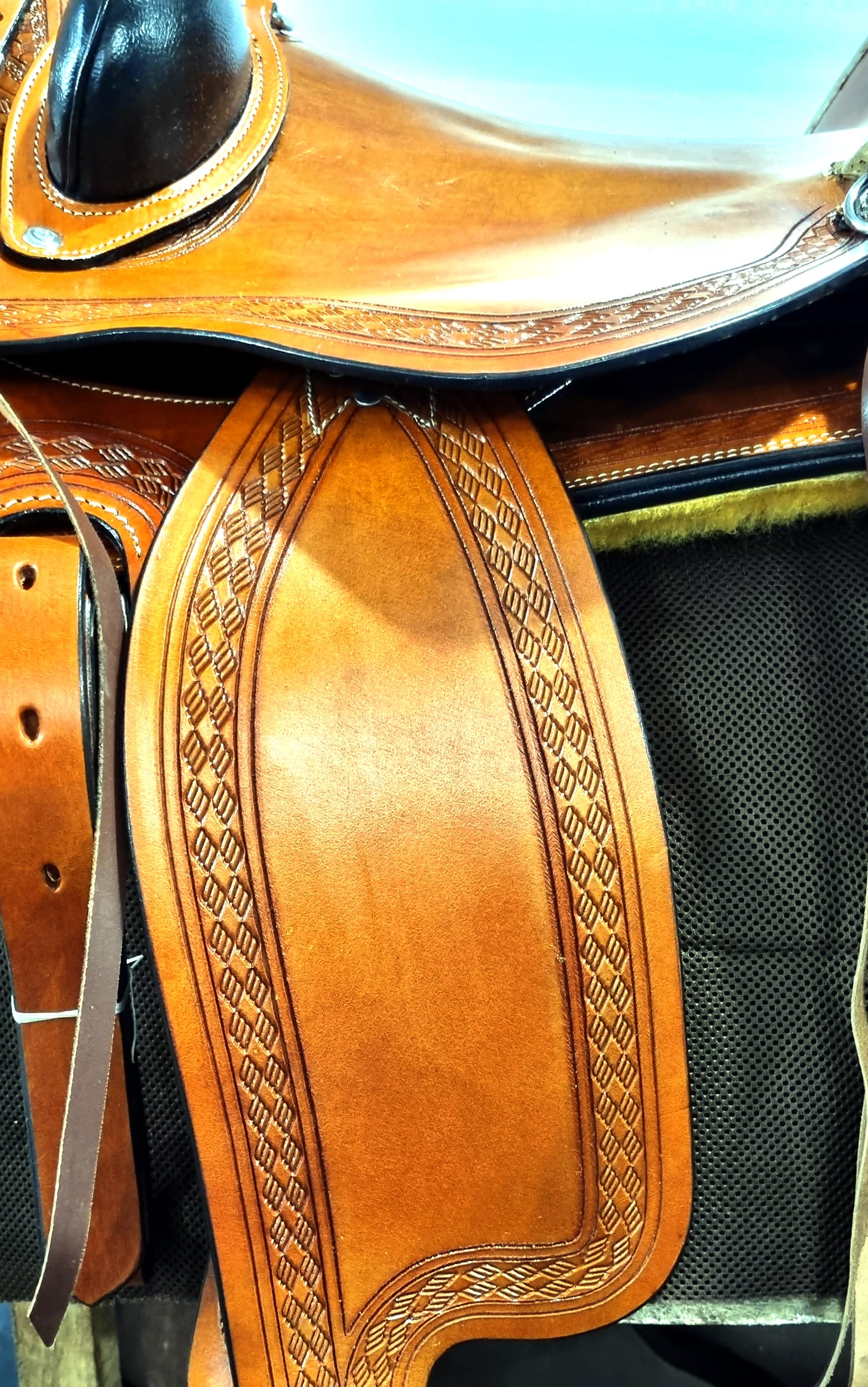 Widelec Premium Western Leather Wade Tree Roping Ranch Koń Siodło 25 cm do 45.7 cm Seat ST-WLS-222