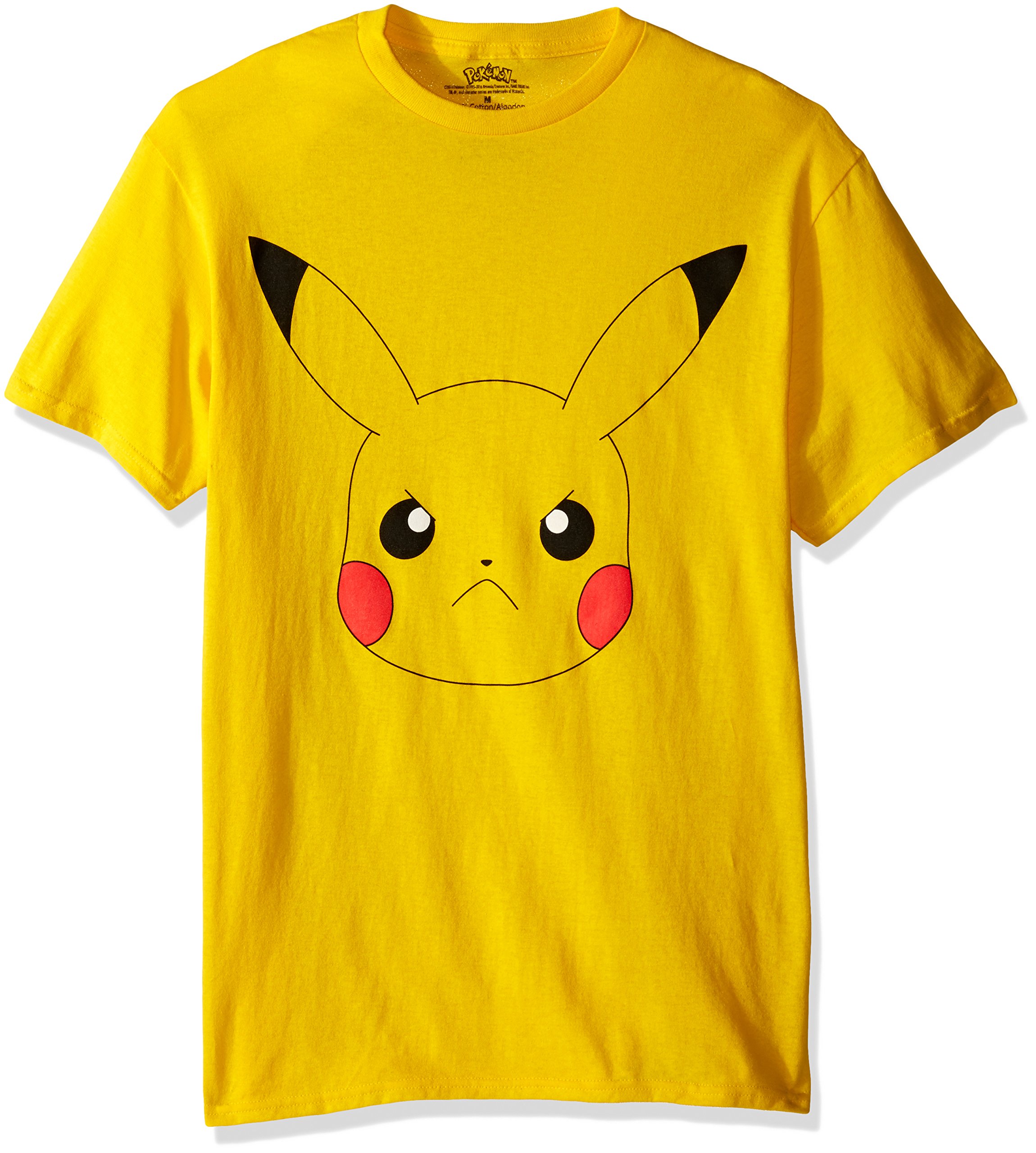 Amazon | ポケモン メンズ ピカチュウ ビッグフェイス 半袖Tシャツ US
