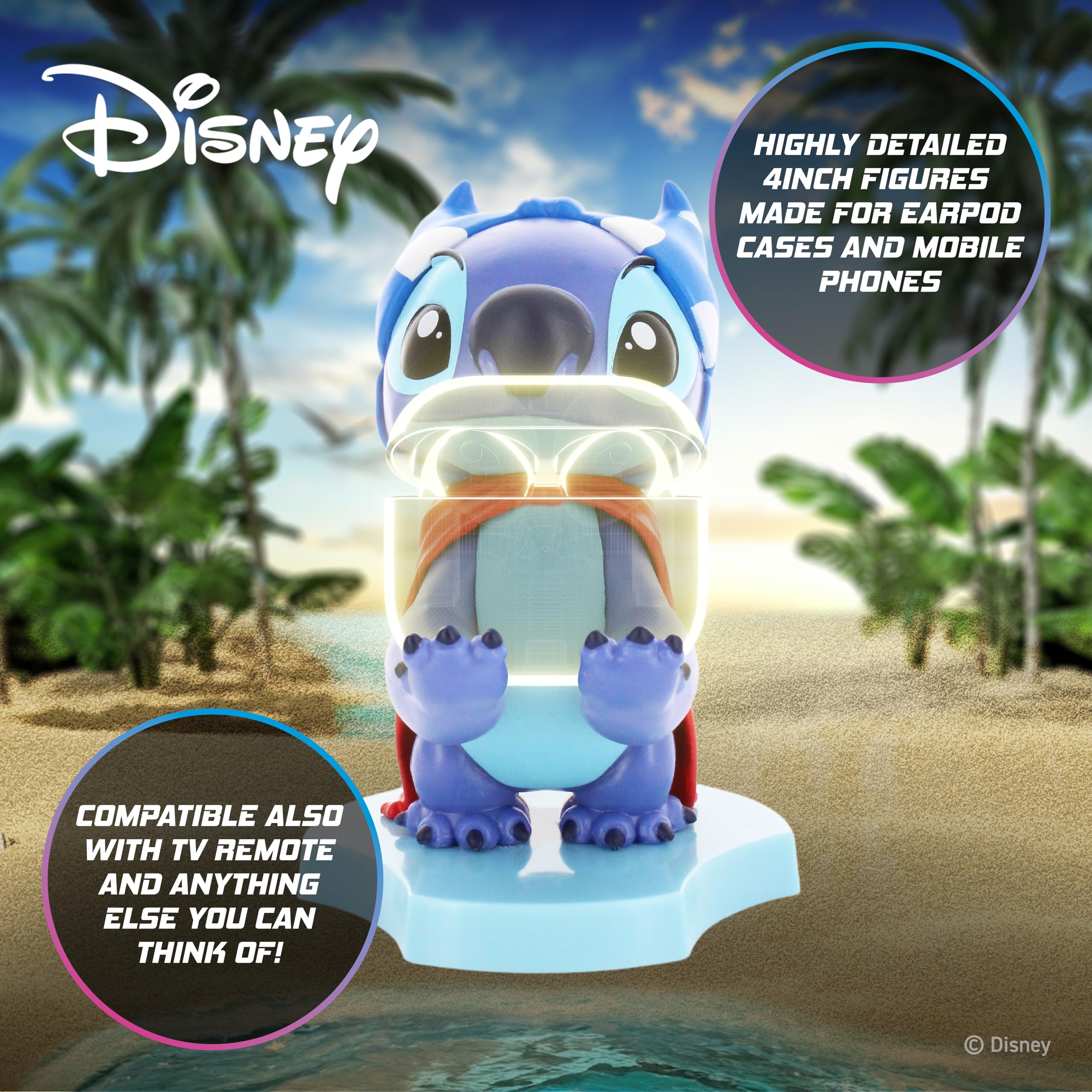 Support Téléphone Et écouteur Lilo & Stitch - Niveau De Malice - Neuf Sous Blister