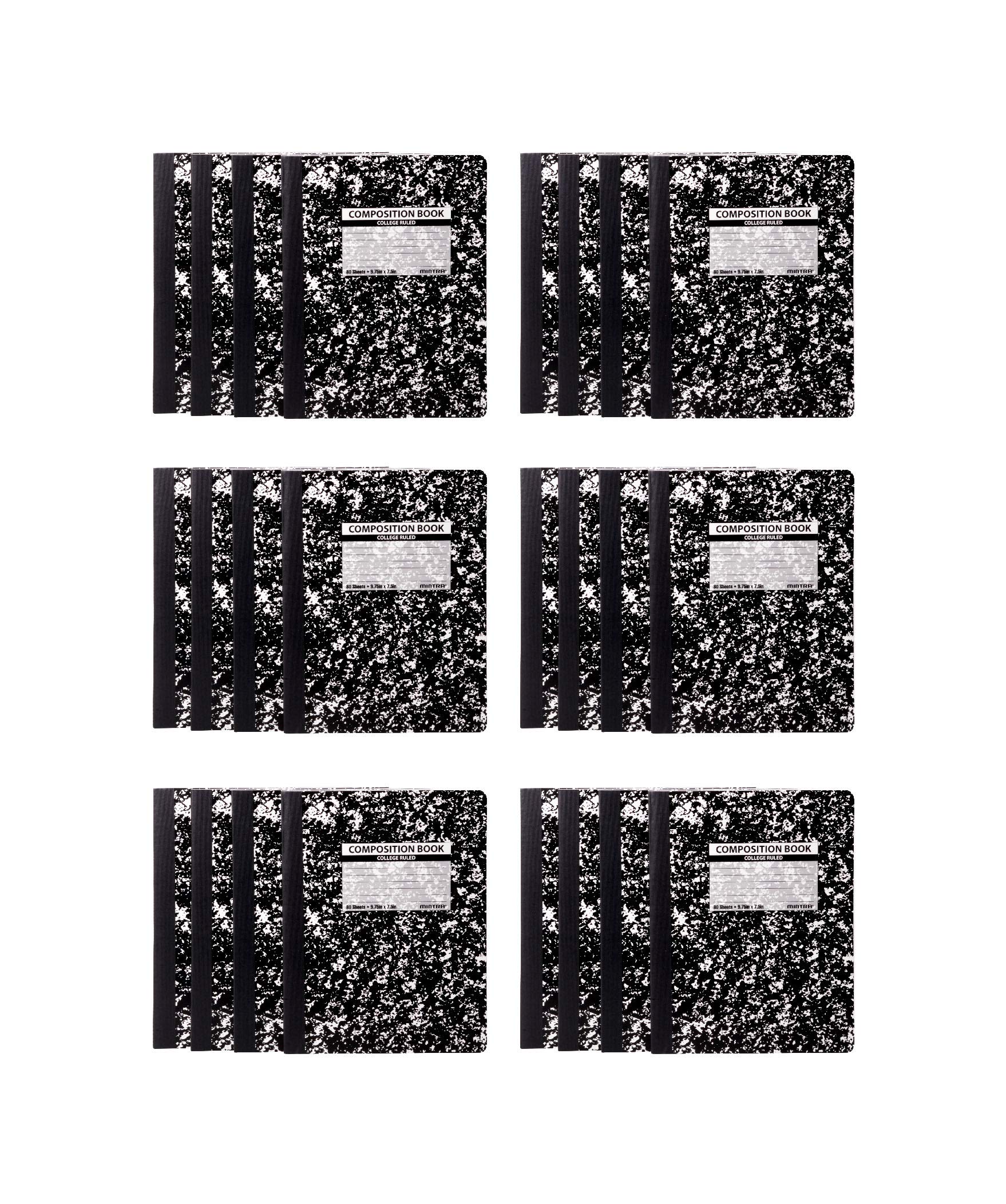 Mintra Office Composition Books (Black Marble Comp - College Ruled, 24 Units (6-4pks)) — image 1