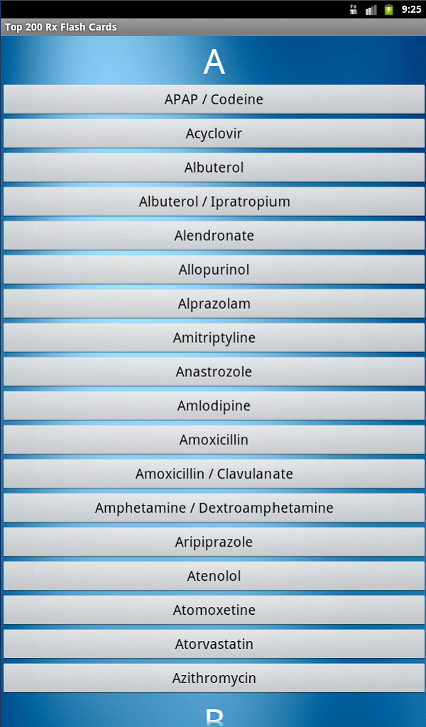 Top 200 Rx Drug Flash Cards - App on Amazon Appstore
