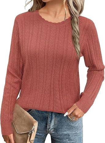 Arach&Cloz Womens Summer Fall Scalloped Short Sleeve Tops Textured Shirts