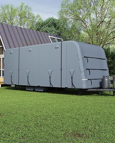 Miniatura 7 de Cubierta de remolque de viaje de alta resistencia, extra gruesa, impermeable y anti-UV, panel superior de 6 capas, cubierta reforzada a prueba de