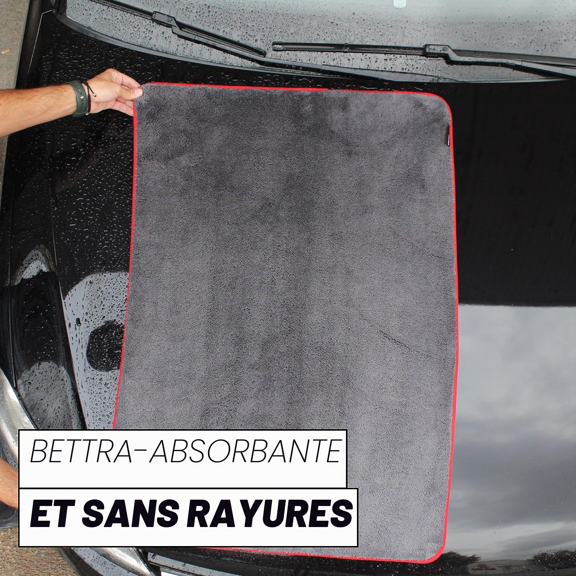 Bass Motor Serviette de Séchage pour Voiture et Moto | Qualité supérieure, 1200 GSM 90x60cm | Serviette de Nettoyage Ultra absorbante | Chiffon en Microfibre pour séchage de Voiture | Dry Towel XXL
