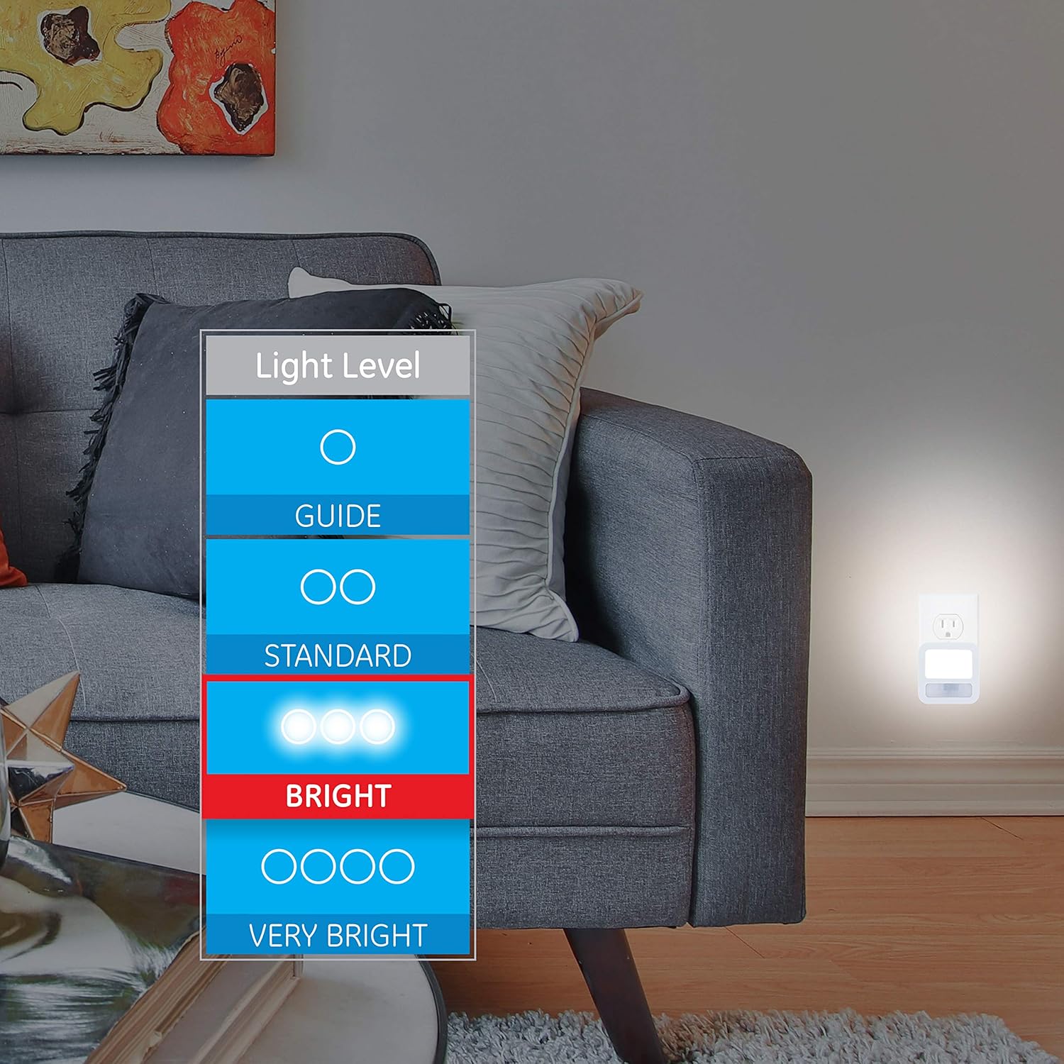 GE LED Motion Sensor Night Light, 20 Lumens, Dusk-to-Dawn, UL-Certified, Modern, Ideal Nightlight for Living Room, Bathroom, Bedroom, Nursery, 46439, White, 2 Pack - - 