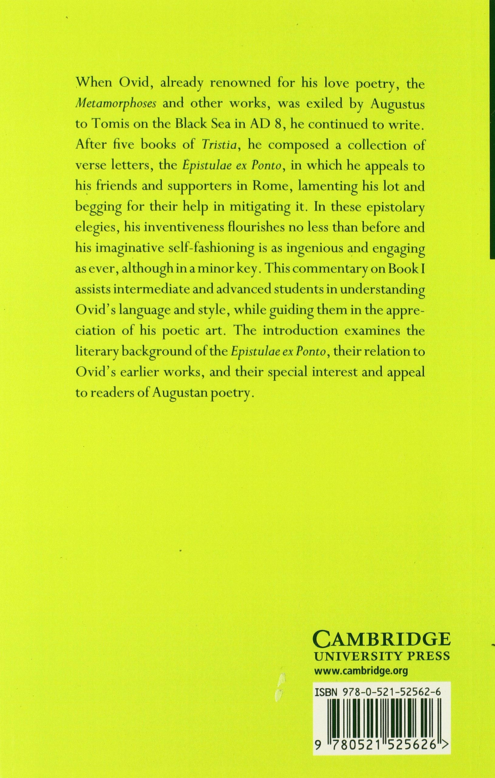 Ovid: Epistulae ex Ponto Book I