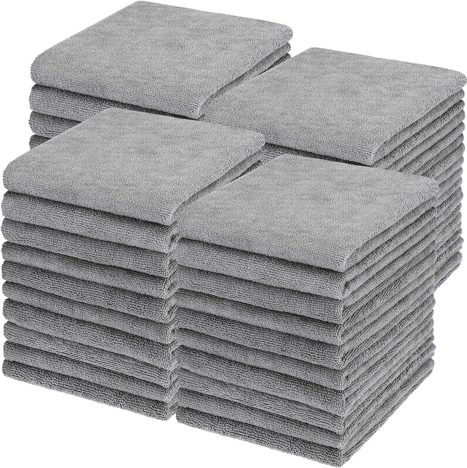 Shimeyao 48 Pack Bleach Proof Towels 16x 26inch Microfiber Absorbent Hair Towels Bulk Bleach Salon Hand Drying Cloth for Gym Bath Spa Shaving Shampoo Home(Grey)