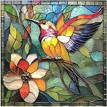 Qiuenisray Wooden Puzzle 200 Piece, Stained Glass Hummingbird Jigsaw Puzzle | Wood Puzzle for Adults Mom Grandmother, FSC Certified Unique Animal Shape Wood Puzzles, Bird Jigsaw Puzzles 11.2x11.2 in