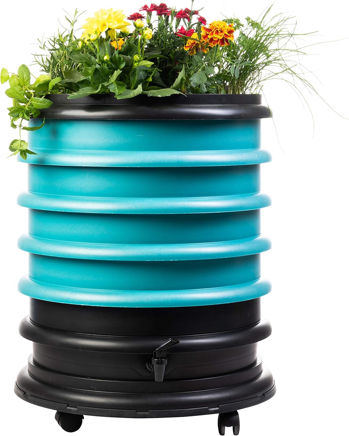 WORMbox | Lombricomposteur 4 Plateaux Noir 500gr de vers de Compost 1 Bloc Coco | 64 litres | Compostez Vos déchets organiques, Les vers de Terre/lombrics produisent du lombricompost