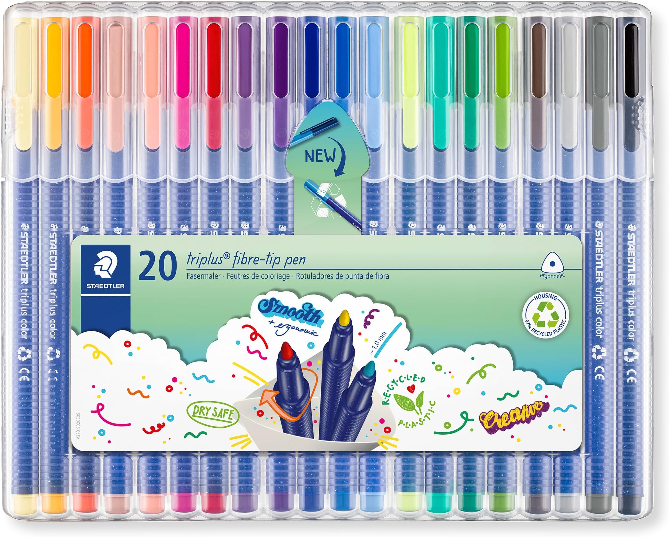 Staedtler Triplus Color Fiber Tip Pens, 323Sb20P (Pack Of 20)