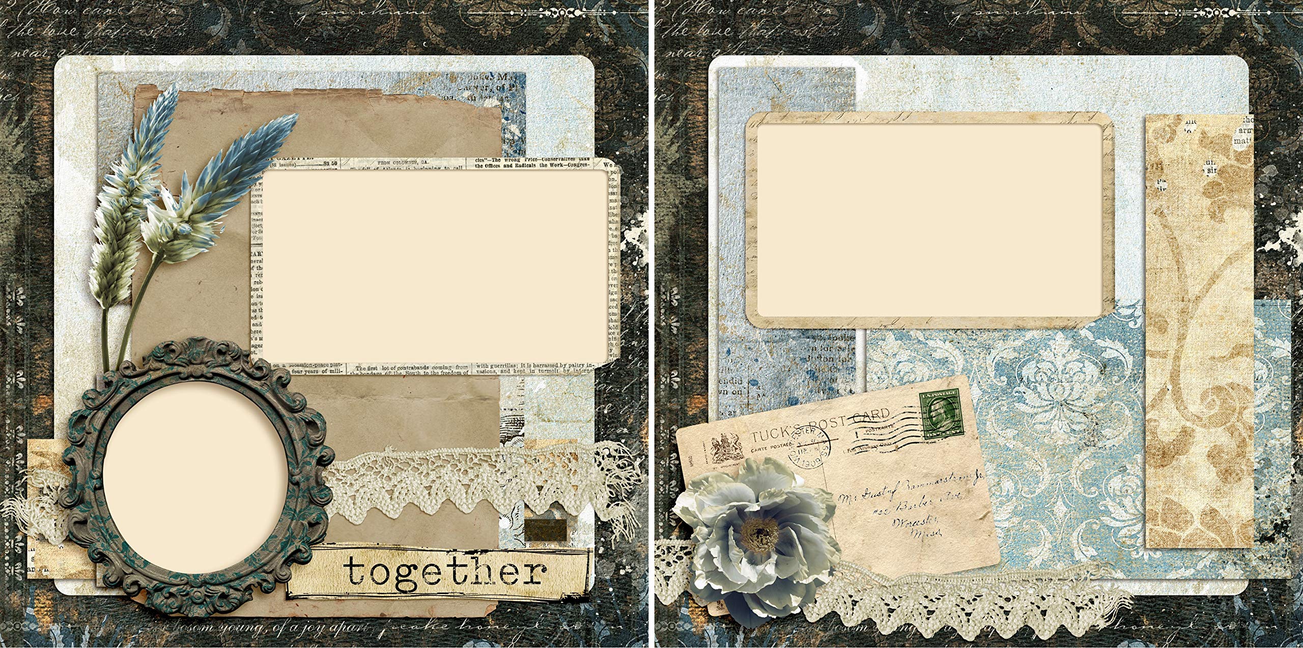 Amazon.com: Vintage Together - Premade Scrapbook Pages - EZ Layout