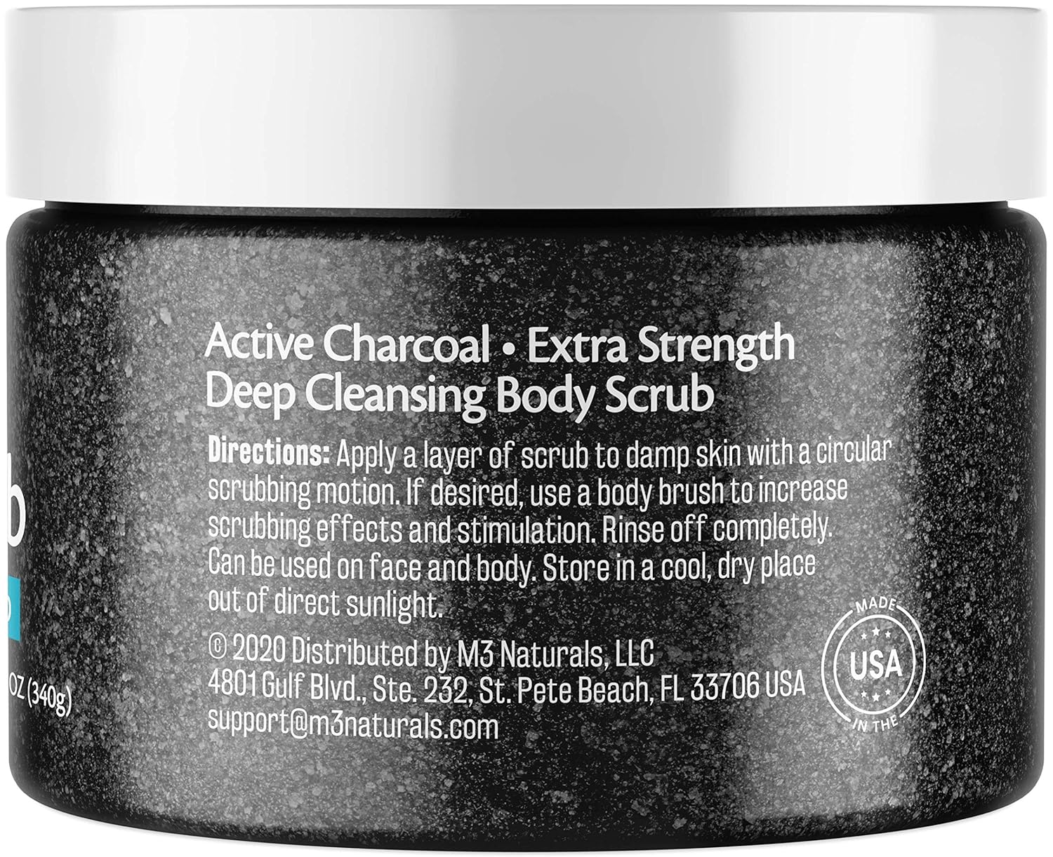 M3 Naturals Charcoal Exfoliating Body Scrub with Collagen & Stem Cell - Gentle Body Exfoliator, Face Scrub, Bump Eraser, Booty Scrub - Best Shower Scrub - Skin Exfoliant for Men & Women 12 oz : Beauty & Personal Care