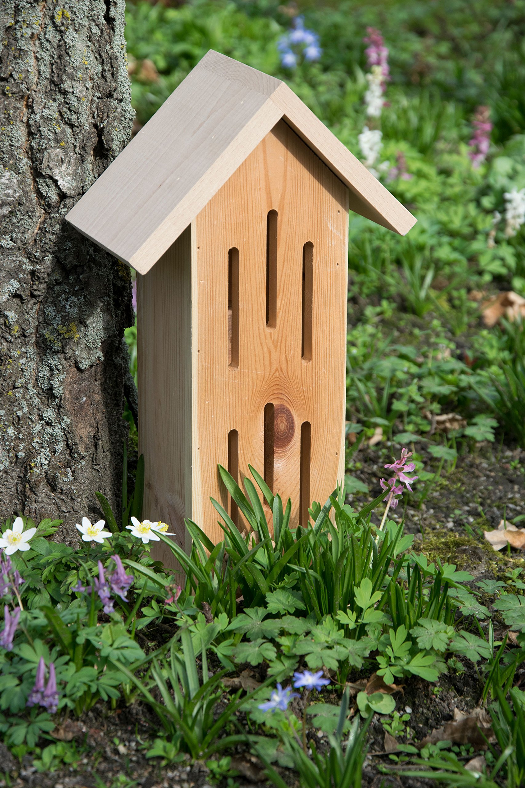 Luxus-Insektenhotels 22191e Schmetterlingshaus Sonnenfalter Natur - Insektenhotel aus Massivholz - Schmetterlingskasten unbehandelt & robust - Schmetterlingshotel für Garten/Terrasse/Balkon