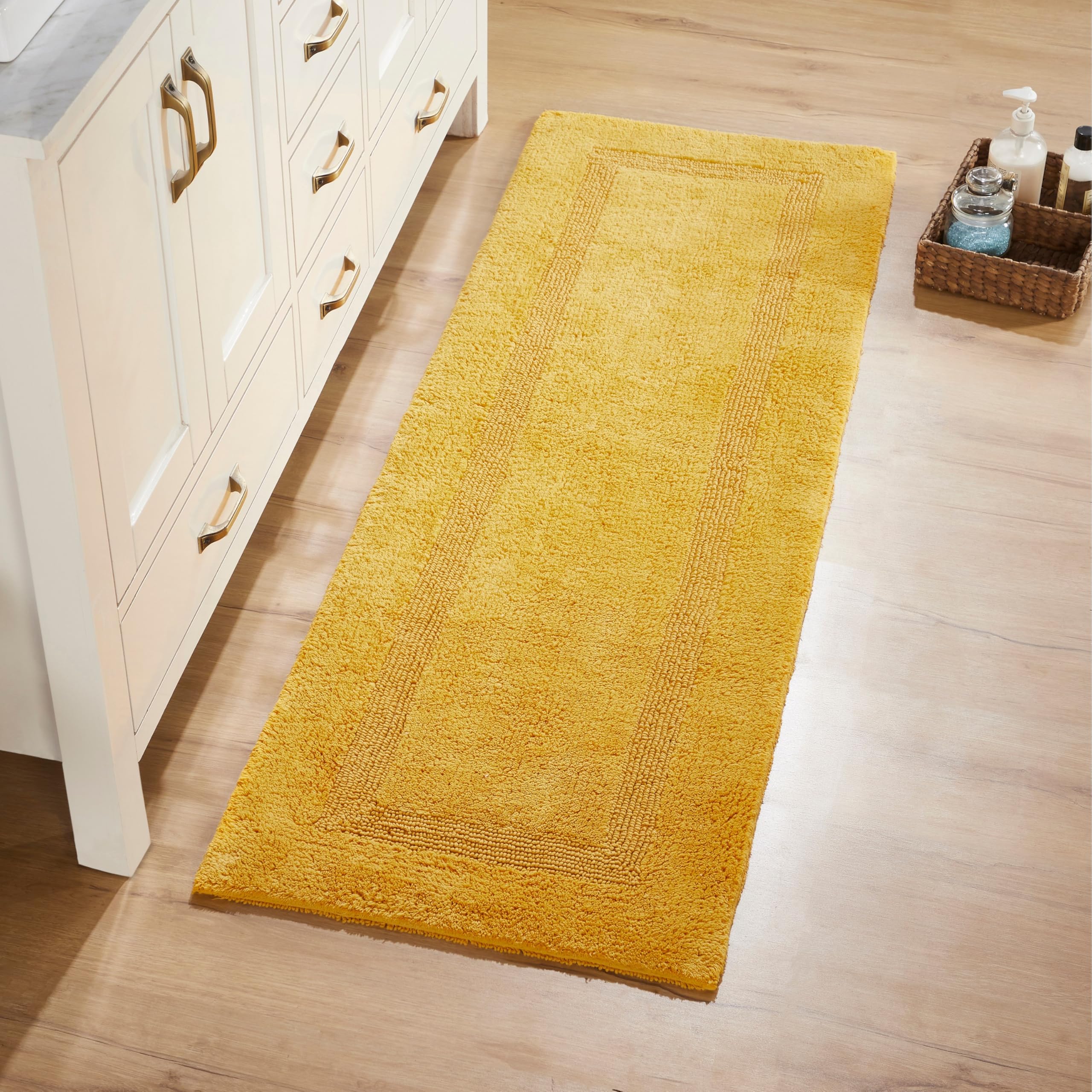Better Trends 20" x 60" Runner Bathroom Rug 100% Cotton Extra Soft Water Absorbent Reversible, Washable Luxury Long Mat for Bathroom Floor, Tub,