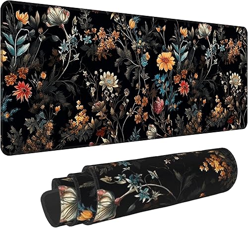 Vista 9 de Alfombrilla de mouse grande con diseño de flor de cerezo en acuarela, tamaño XXL de 35.4 x 15.7 pulgadas, alfombrilla de mouse grande extendida
