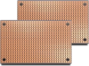 ST1 Two-Pack StripBoard, Uncut Strips, 1 Sided PCB, Size 1 = 50 x 80mm 1.97 x 3.15in