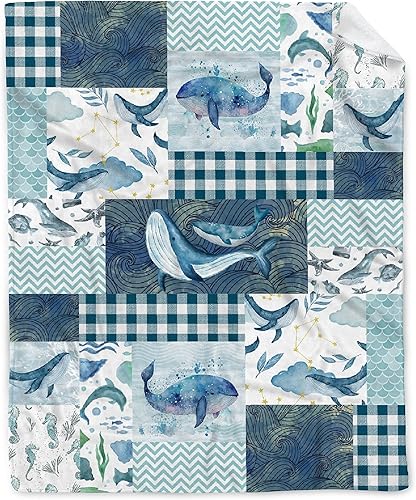 Miniatura 9 de Manta de regalo de franela de vellón de tortugas marinas, manta ligera y suave bonita y acogedora para cama, sofá, viajes al aire libre, 40 x 50