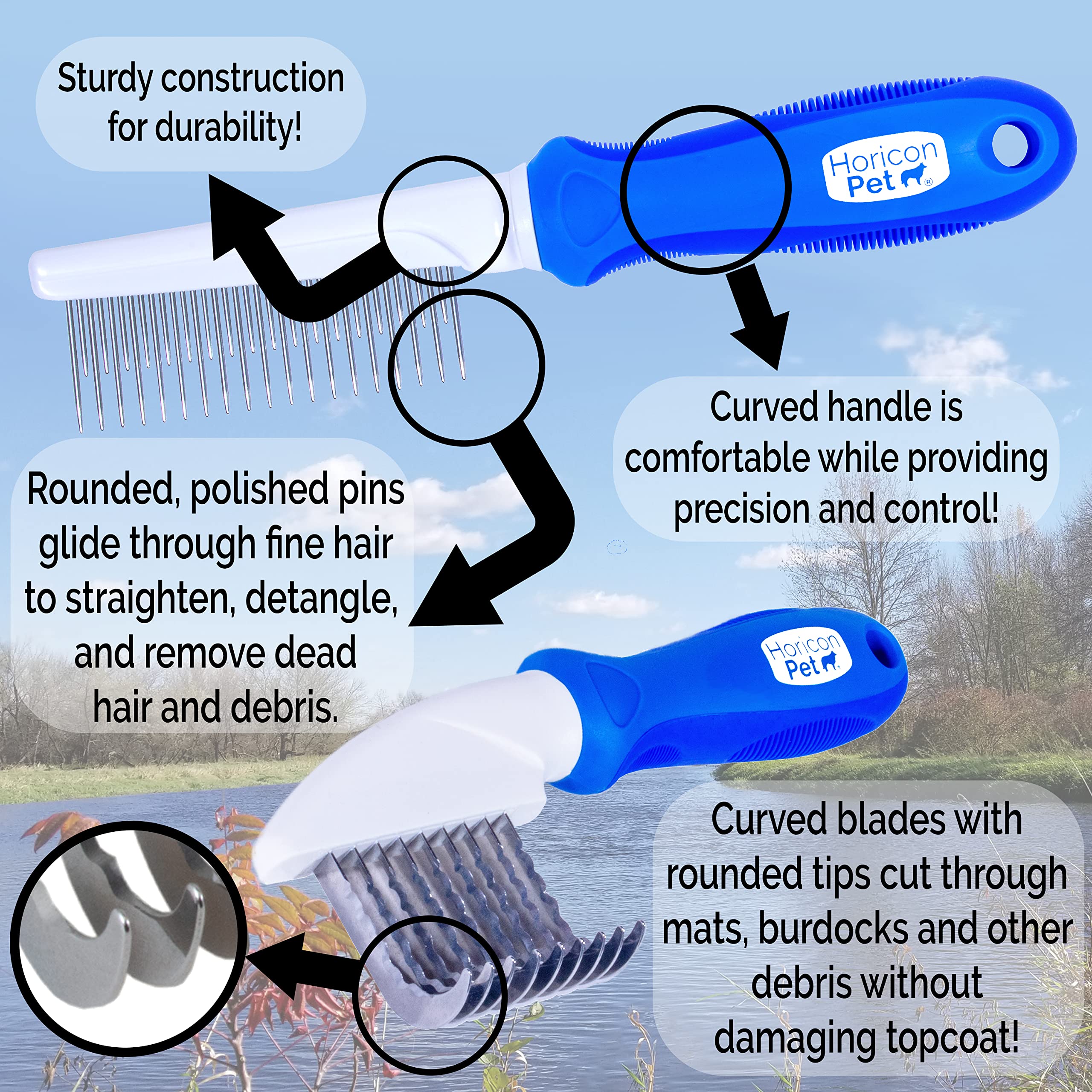 Buy Horicon Pet 6 In 1 Premium Dog Brush Set Dog Grooming Brushes