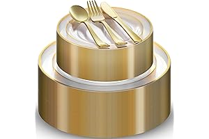 Disposable Gold Party Plates Set - Complete Tableware for Memorable Gatherings