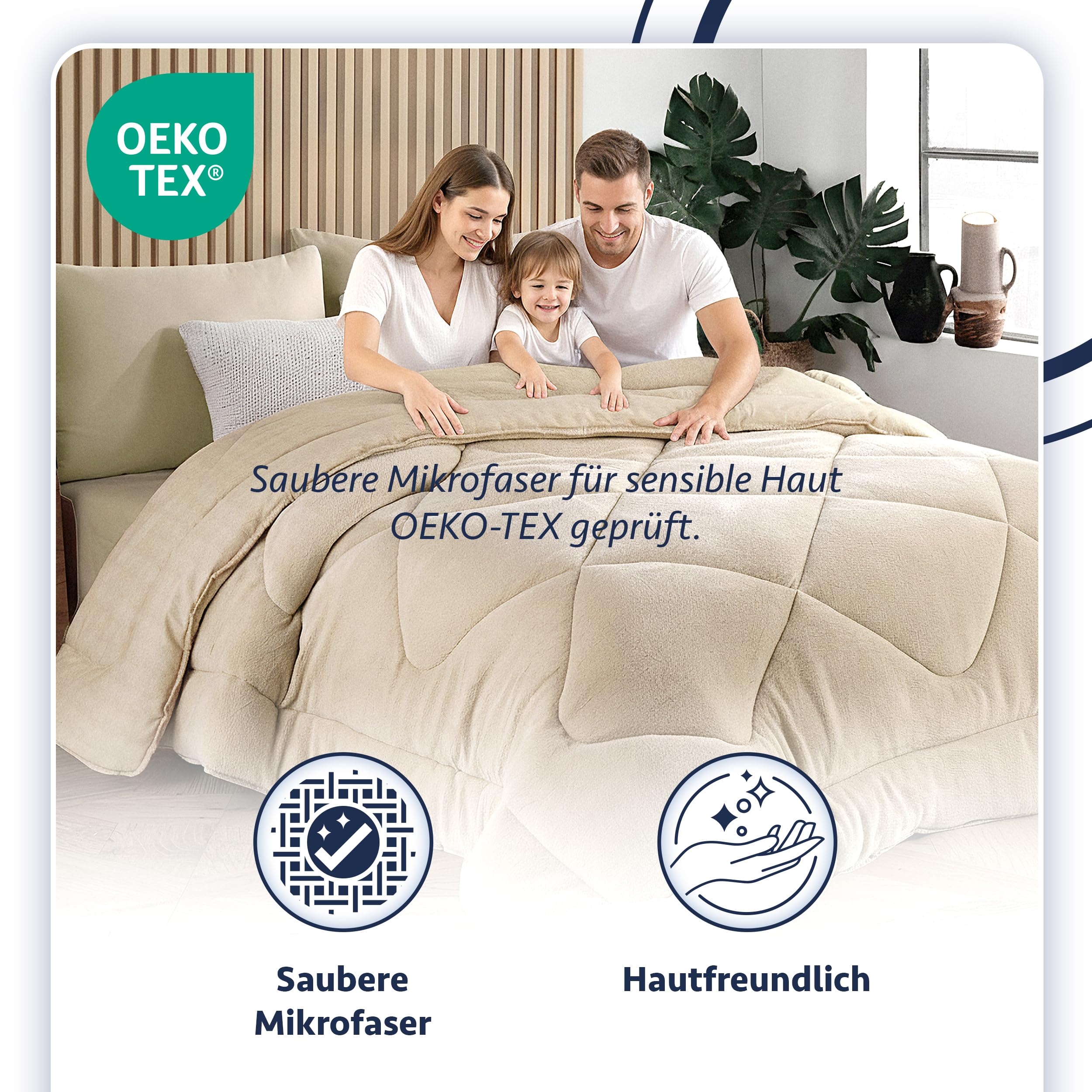 Formeya Doppelseitig Bettdecke 220x240 | Weich & Pflegeleicht | Steppdecke für alle Jahreszeiten, Atmungsaktiv, Wellsoft Schlafdecke ohne Bezug | Große Duvet in Braun