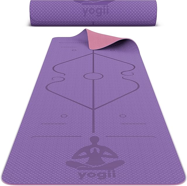 Yogii Yoga Mat - Premium TPE Pilates Mats - Eco Friendly Non Slip Yoga Mat Thick - Yoga Mat for Exercise at Home - Workout Mat. Thick Yoga Mats for Women and Men - 183 x 61 x 0.6cm