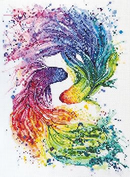 Wizardi Cross-Stitch kit - Cha-cha-cha. Beginner Embroidery Kit for Adults. Cross-Stitch Supplies. Needle, Canvas, Scheme, Floss and Floss Organizer Kit. AH-092 Abris Art