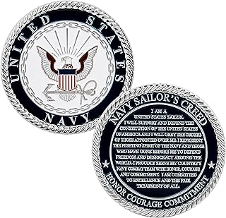 US Navy Sailor's Creed Challenge Coin - Honoring Navy Service with Pride | Disabled Veteran Owned Business | Navy Sailor's Creed Coin