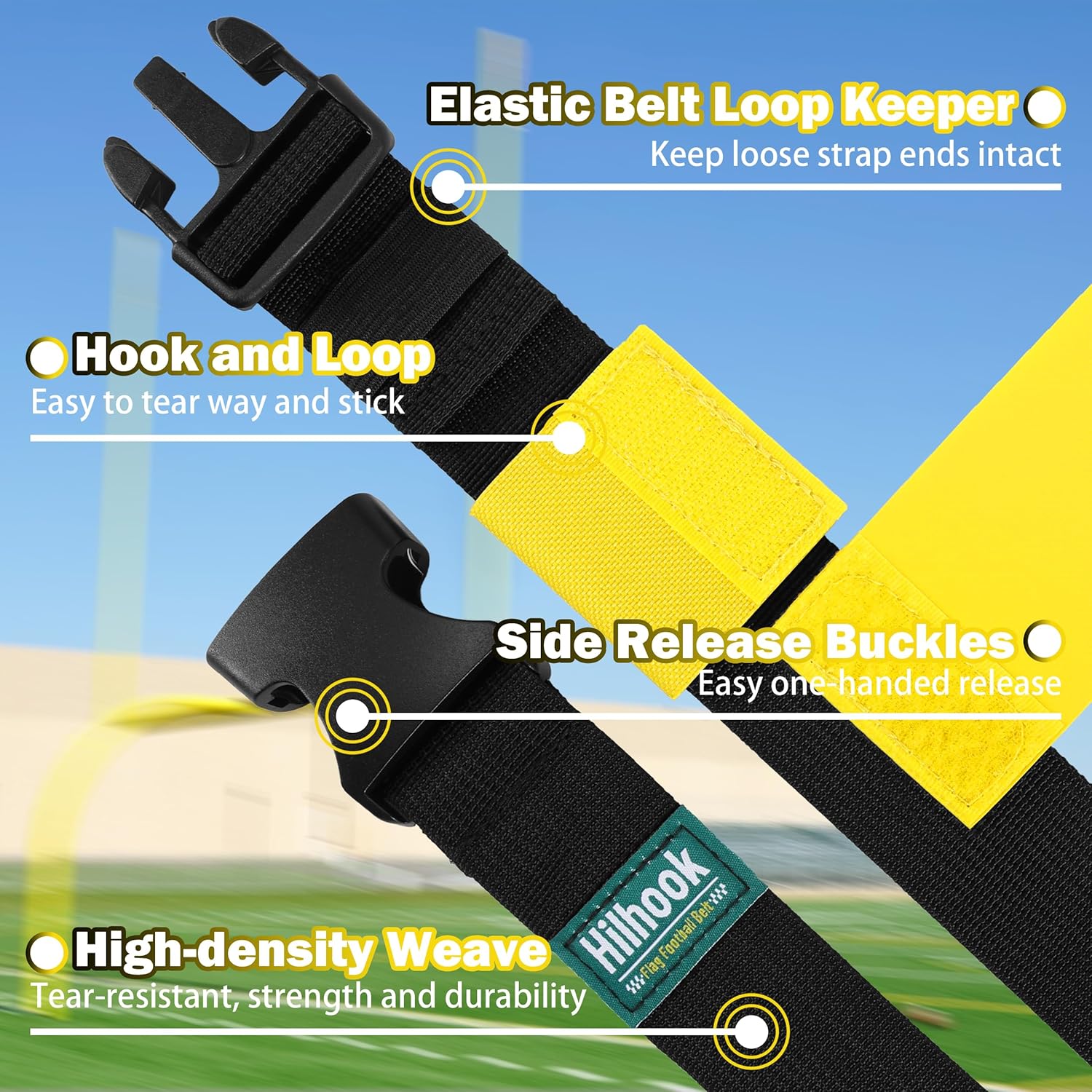 Flag Football Belts for Youth, Kids and Adults Sport Team Building and Competition Training