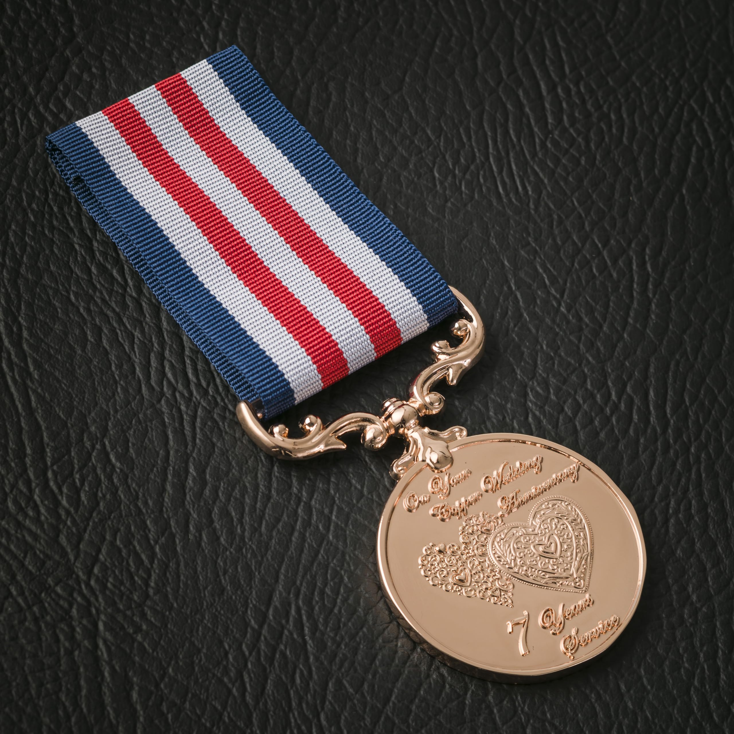 The Commemorative Coin Company Copper Your 7Th Wedding Anniversary Long Service/Bravery Medal. Gift For Couple Husband/Wife 7 Years Of Marriage
