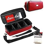 Quiver Time Red Bolt Card Carrying Case fits Pokemon Cards and other TCG Games - Storage Bag for Playing/Trading Cards and Deck Box (Straps, Dividers & 100 Apollo Card Sleeves)