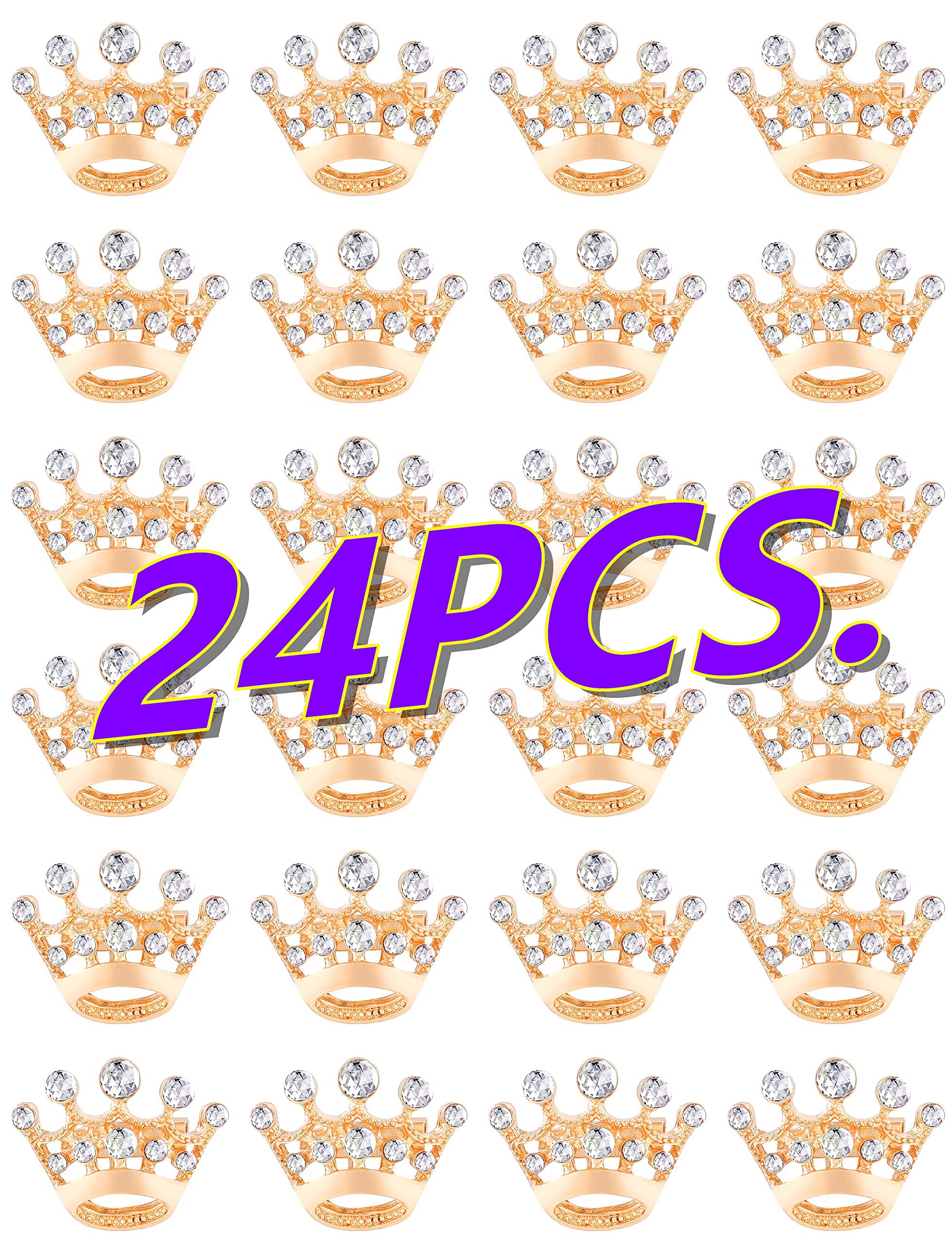 CINFAC12/24/48 pcs Small metal crown brooch pins for women fashion men suit jacket clothing Gold silver Diamond wedding party Pageant Decorative Invitation brooches pin holiday gift bulk