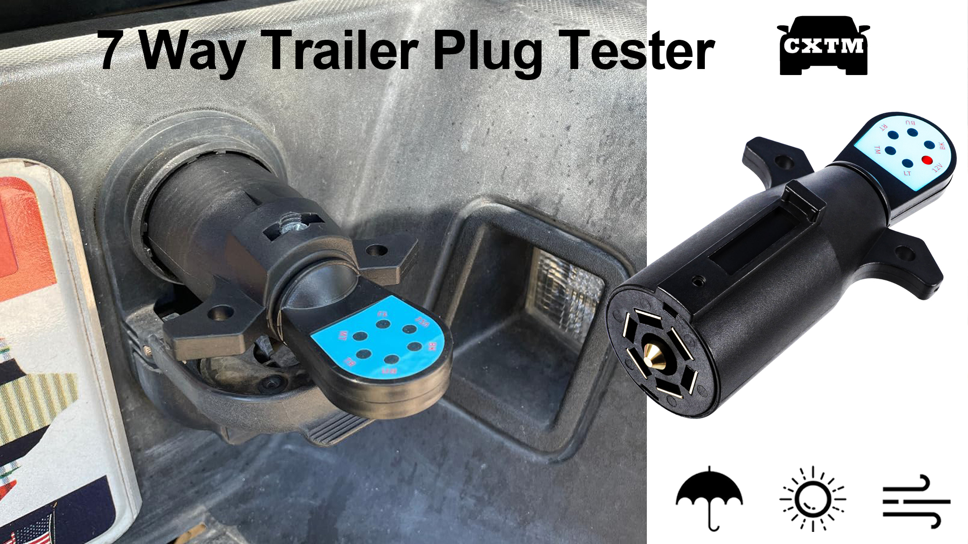 Trailer Socket Circuit Light Plug Tester 7 Round Pin RV - The Trailer Trailer Socket Circuit Light Plug Tester 7 Round Pin RV - The Trailer