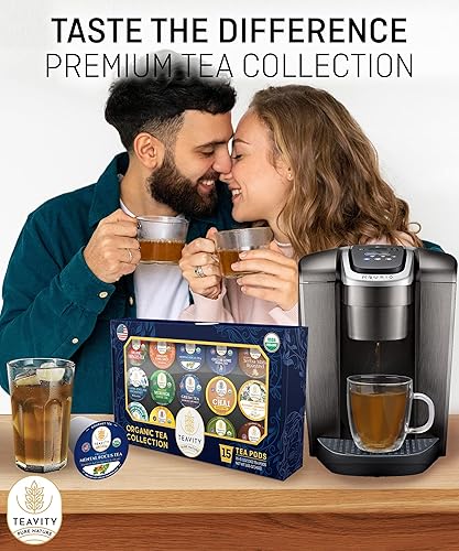 Miniatura 2 de Teavity - Paquete variado de cápsulas de té orgánicas  Cápsulas de té caliente o hielo para Keurig, manzanilla, desayuno inglés, té negro, cápsulas