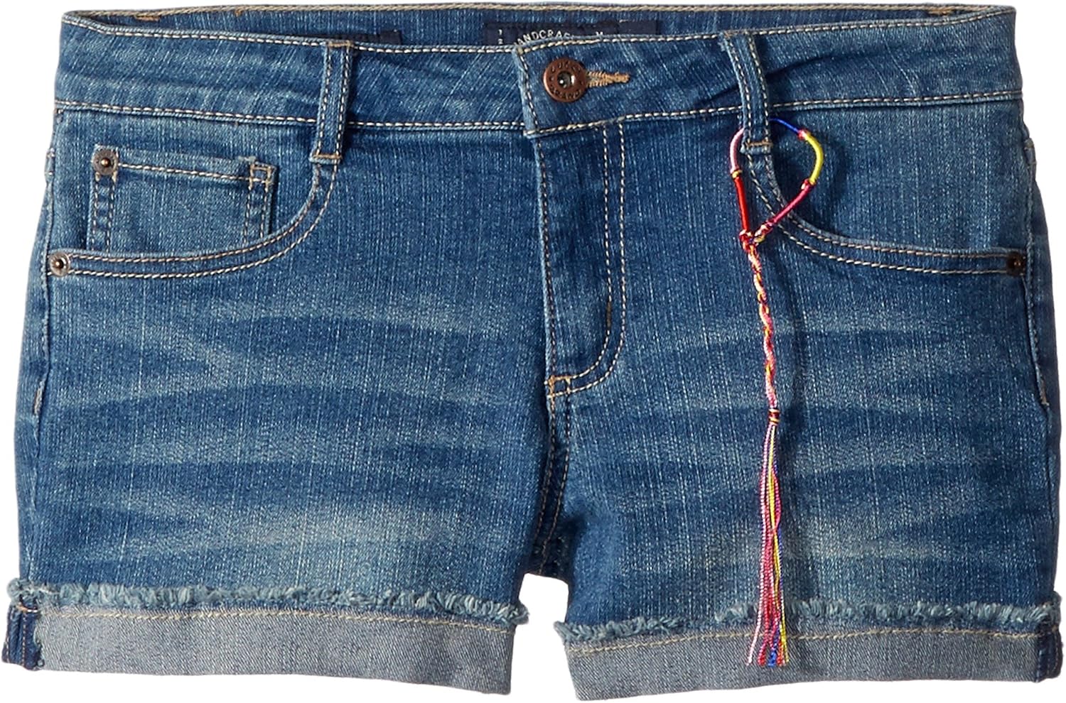 Lucky Brand Girls' Cuffed Jean Shorts, Stretch Denim with 5 Pockets, Mid to High Rise Waist