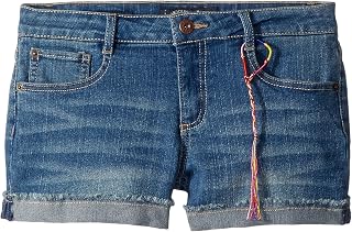 Girls' Cuffed Jean Shorts, Stretch Denim with 5 Pockets, Mid to High Rise Waist
