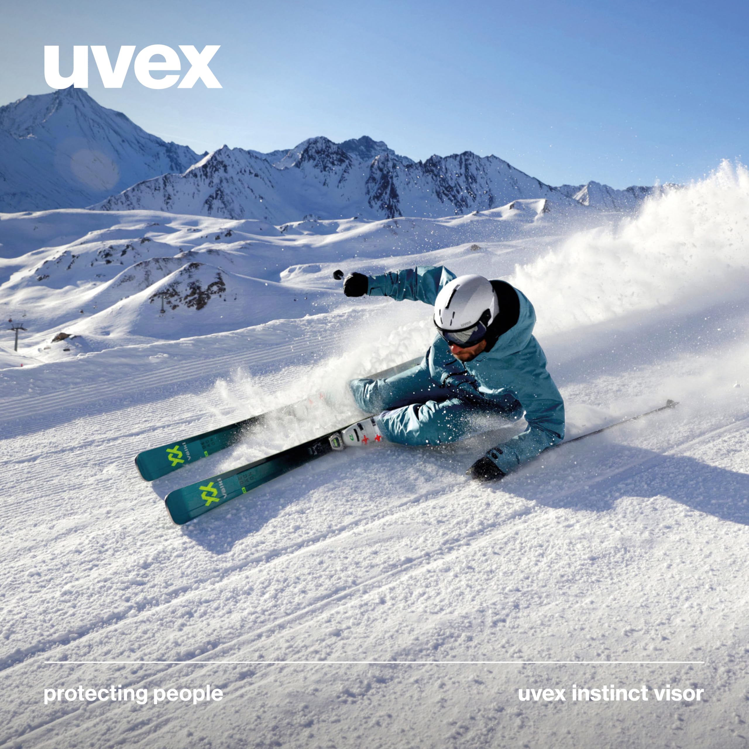 uvex instinct visor - Skihelm für Damen und Herren - mit Visier - individuelle Größenanpassung