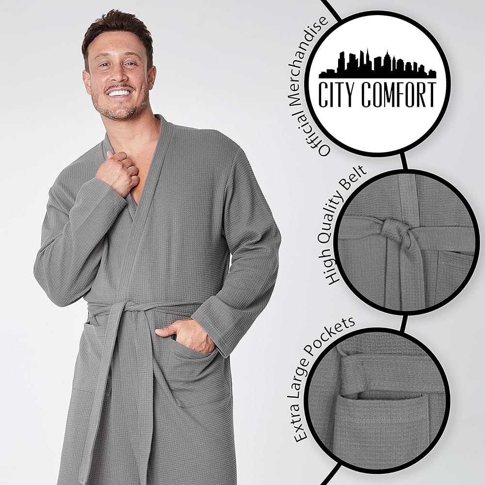 Accappatoio In Cotone Nido D'Ape - Morbido E Assorbente, Taglie Dalla S Alla XXXL - Foto 3