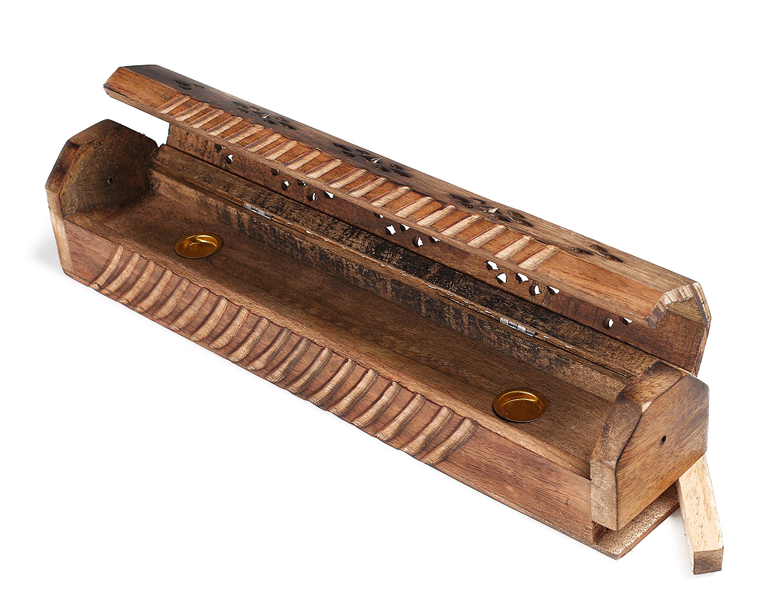 The Wooden Town Hand-Carved Coffin Incense Stick & Cone Burner