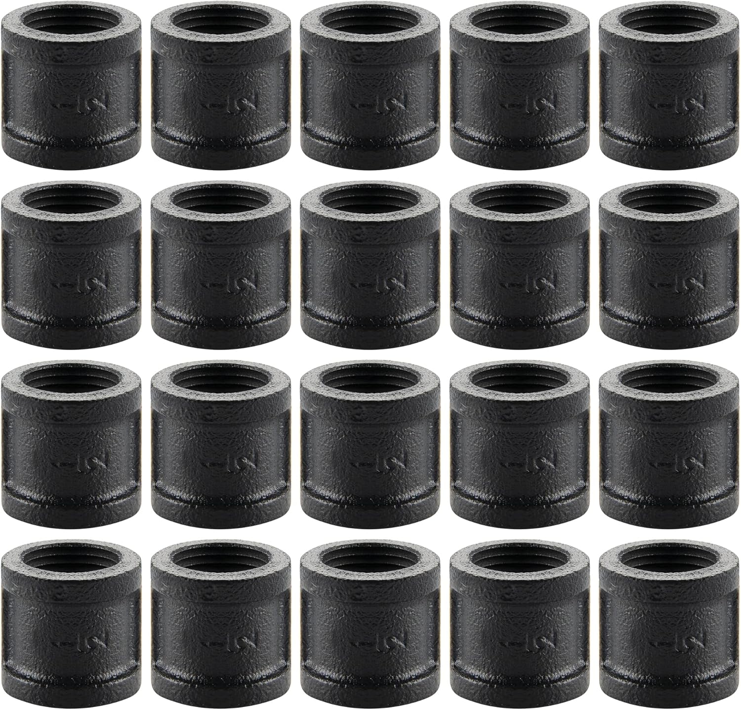 3/4" Pipe Fitting Coupling - Home Expert 10 Pack Primary Color Malleable Iron Cast Pipe Fittings Coupling for Steampunk Vintage Shelf Bracket Shoe Racks Diy Plumbing Pipe Decor Furniture - - 