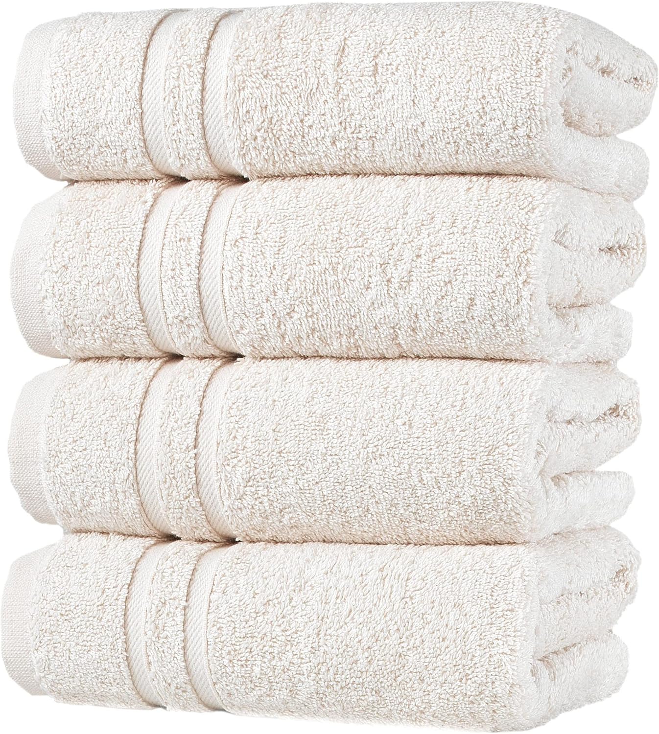 Hawmam Linen 6-Piece Bath & Hand Towel Bundle | 2 Luxury Bath Sheets (35x70 inches), 4 Hand Towels (16x29 inches) | Lightweight, Soft Cotton, Sea Salt