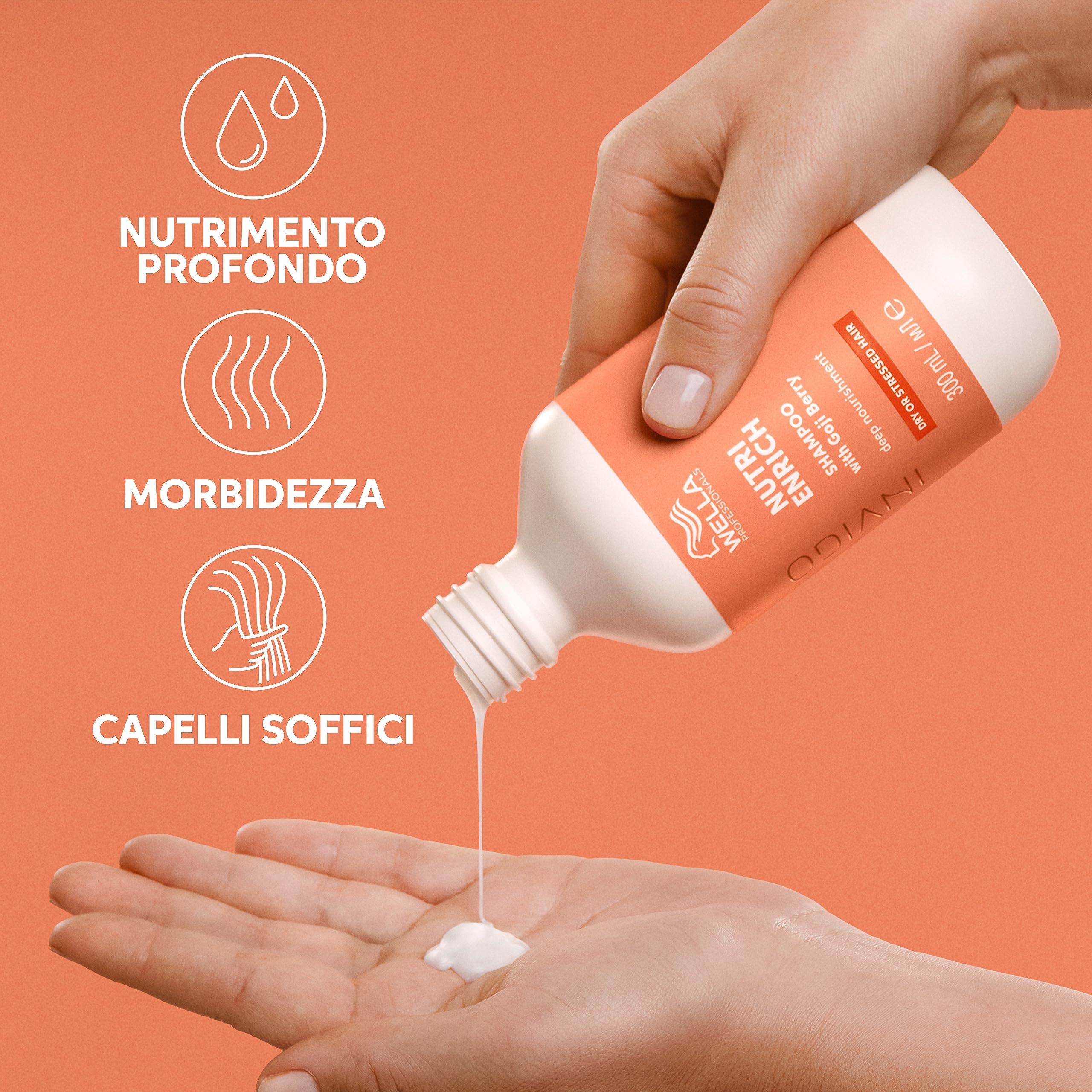 Wella Professionals Invigo Nutri Enrich Shampoo - Shampoo nutriente con acido oleico e bacche di Goji - Ripristina i capelli secchi e danneggiati
