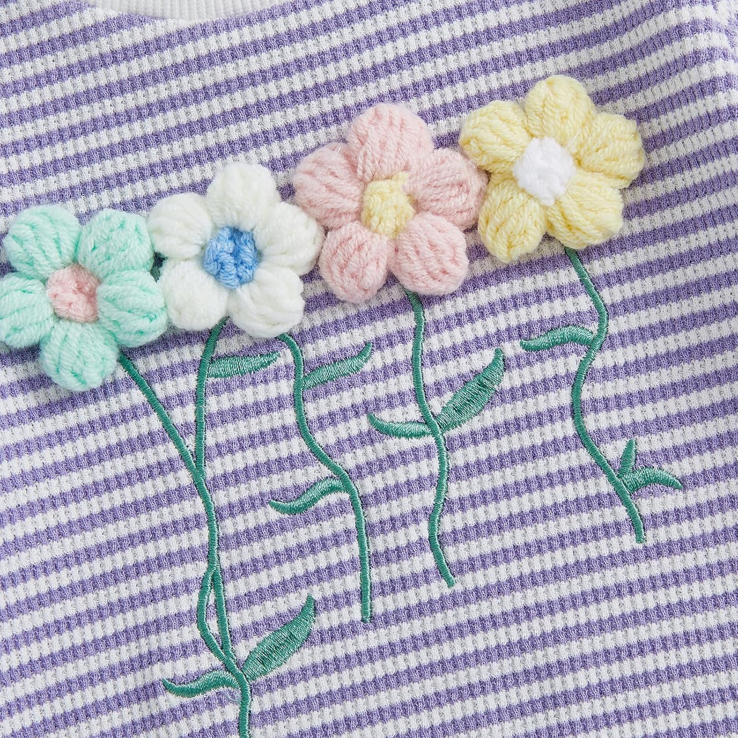 Little Girls Valentines Day Clothes Toddler Girl 3D Flower Long Sleeve Sweatshirt Pullover Top Pants Cute Outfit - Image 5