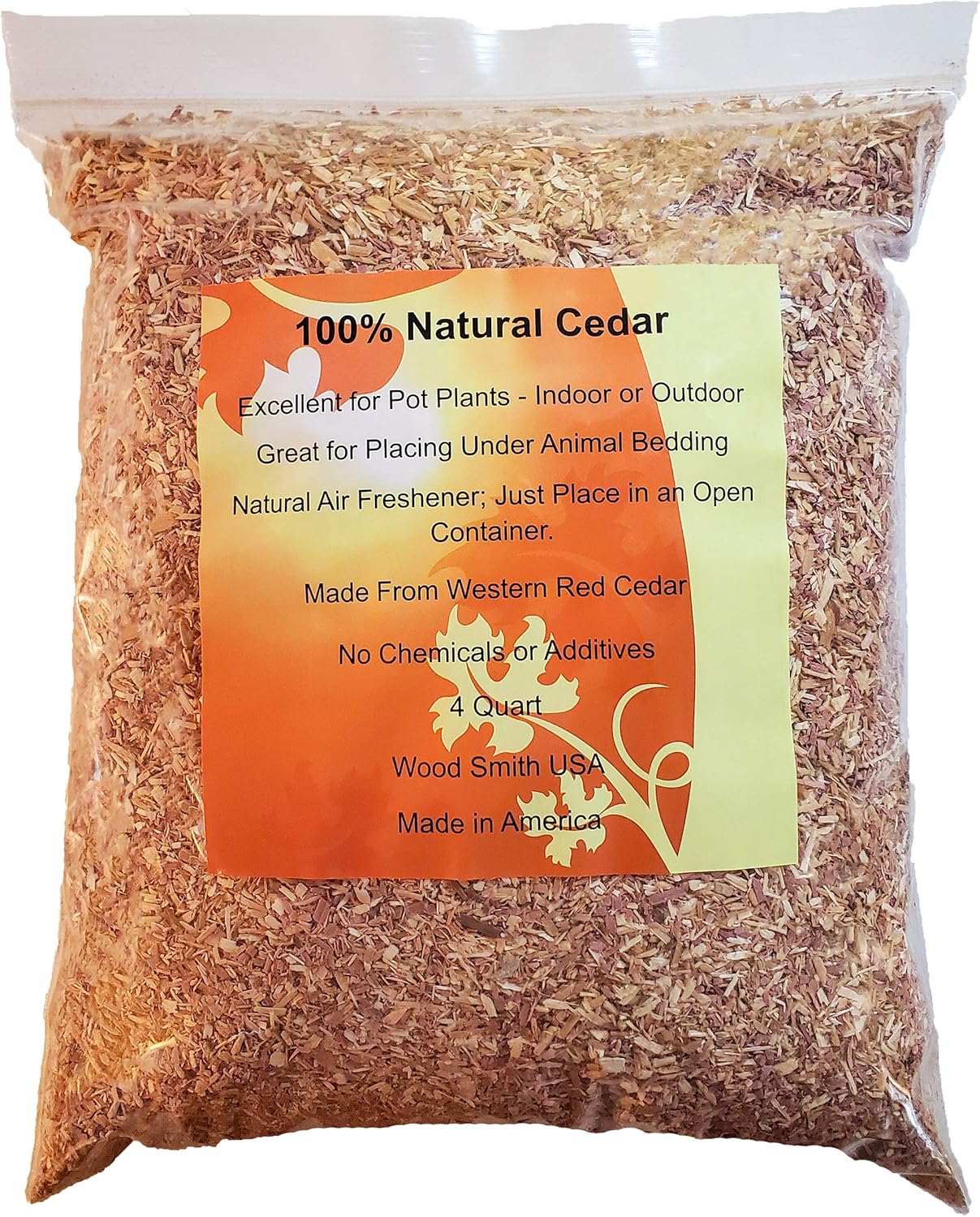 100 Natural Cedar Chips Mulch Great for Outdoors or