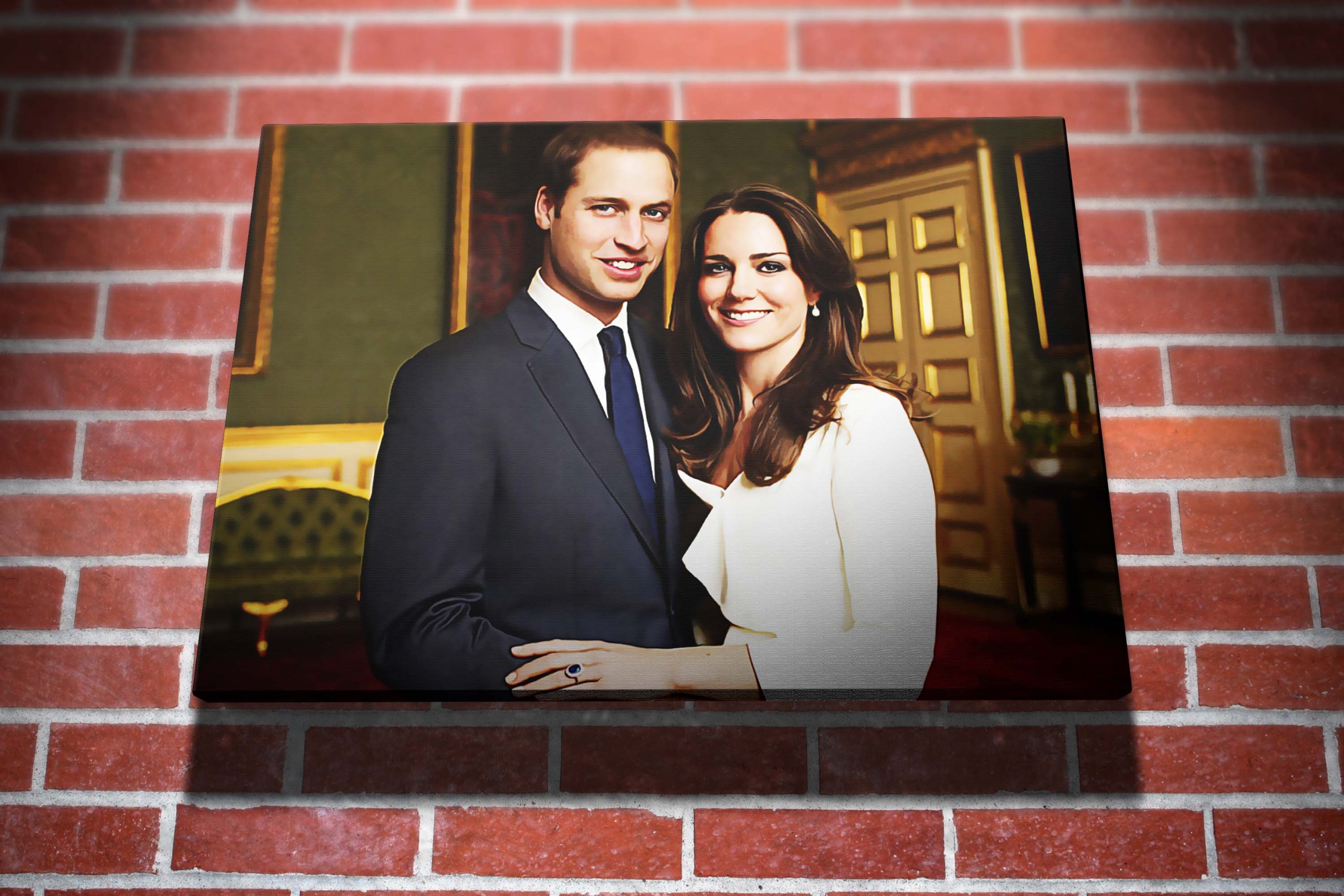 Kate Middleton and Prince William Celebrity Gallery Framed Canvas Art Picture Print