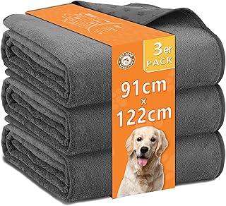Bunlitent Waschbare Hundepads 91x122 cm 3er Set, Waschbare Haustier-Urinunterlage Schnell Absorbierend, Wasserdicht für Welpen & Inkontinente Hunde, Stubenreinheit & Training, Grau