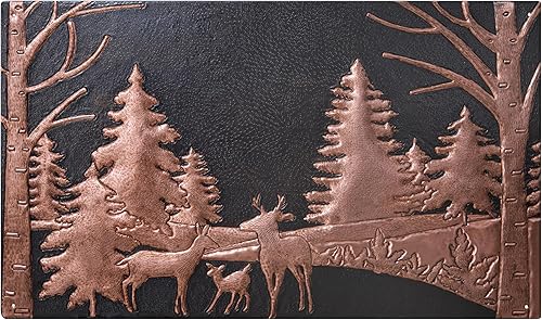Miniatura 10 de Kitchen Backsplash, Forest Scene with Deer Family Copper Backsplash, Custom Copper Backsplash Panel, Handmade Copper Backsplash Tile, Indoor Outdoor